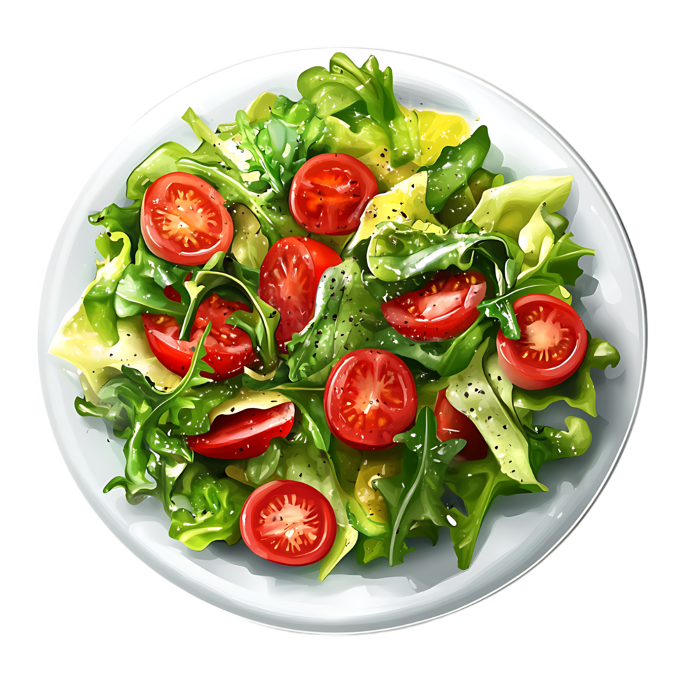Plate of salad transparent png