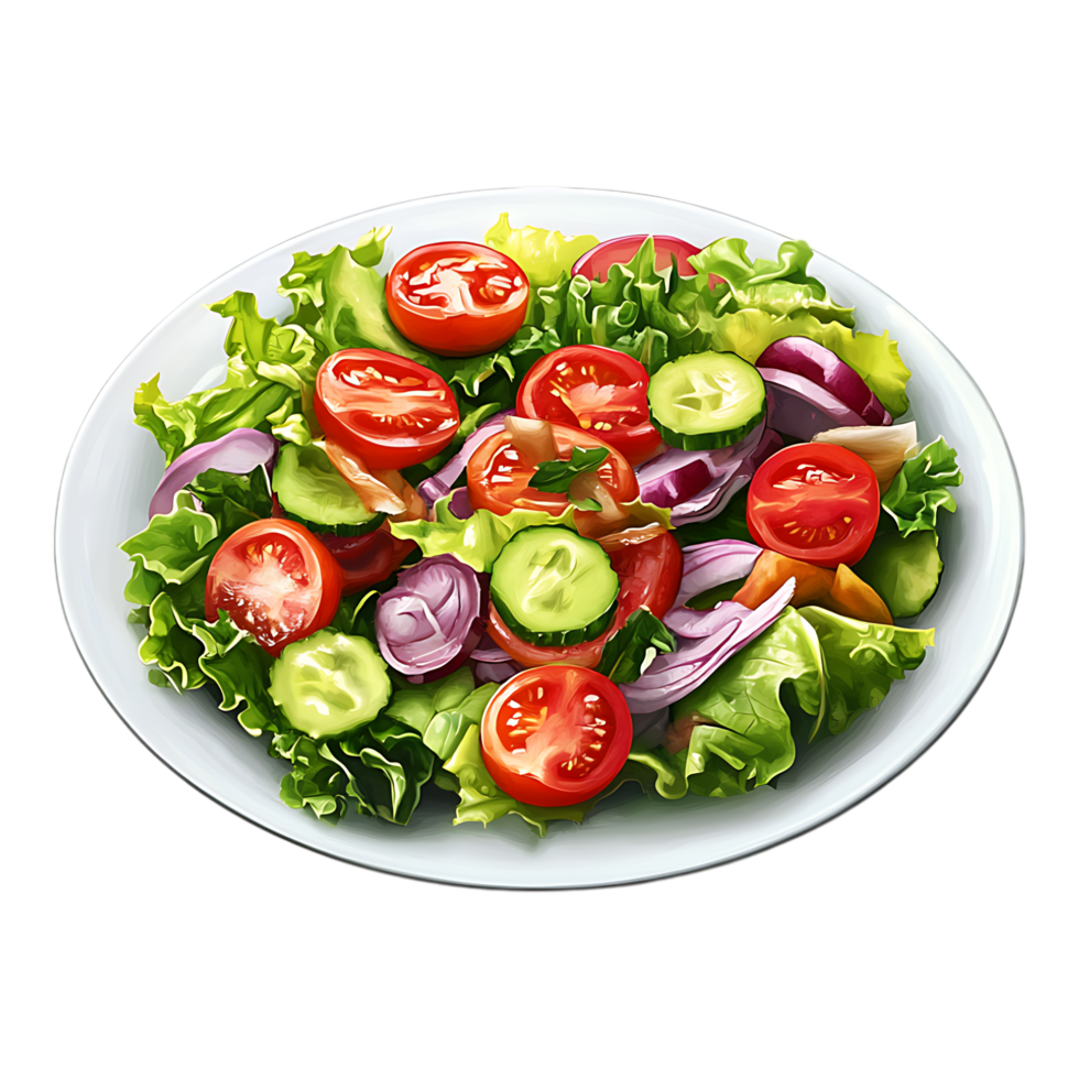 plate of salad with onion and tomato png