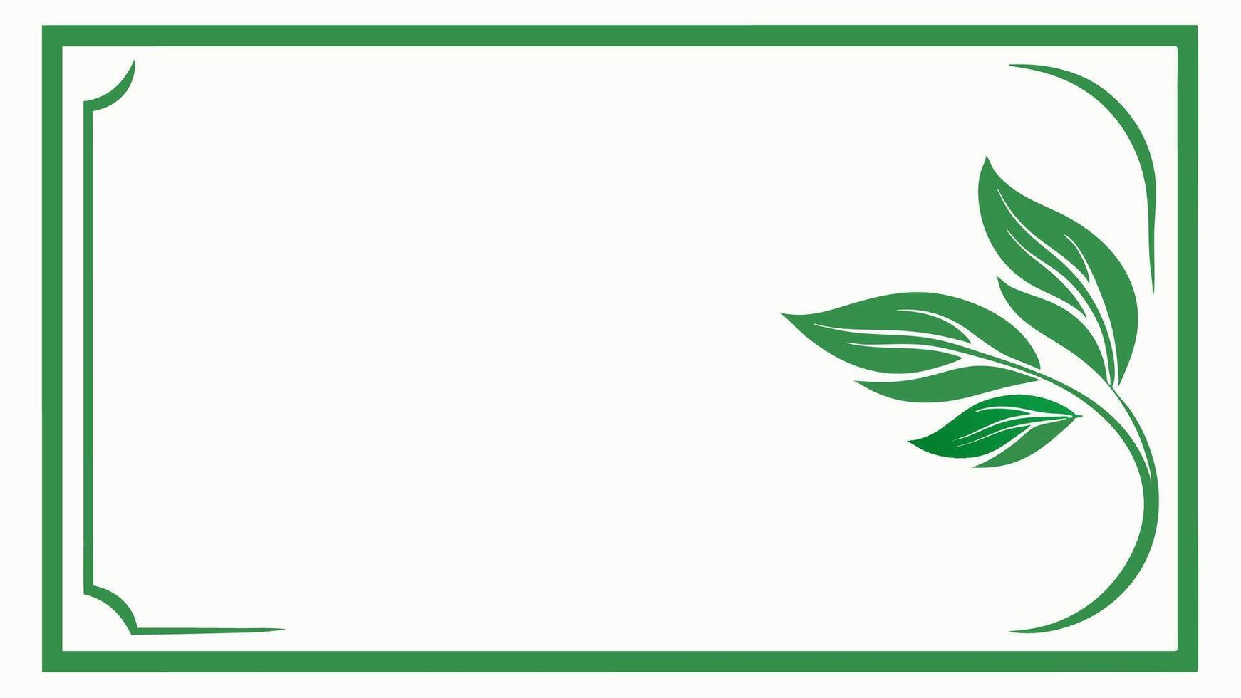 Green leaf frame background at corner for invitation design vector