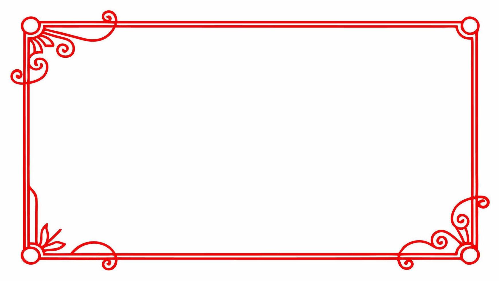 Red ornament square background for your greeting or wedding background vector