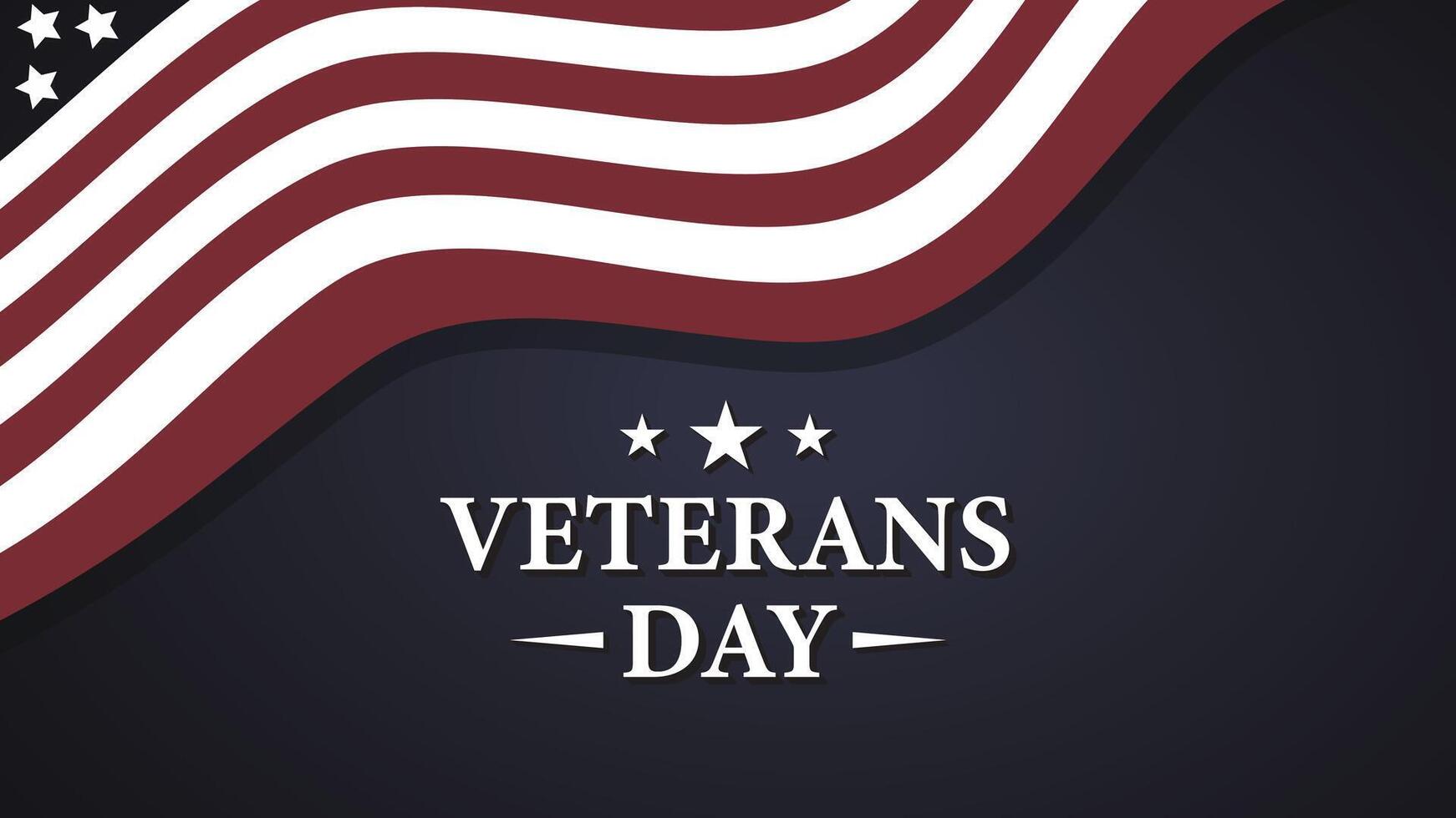 Veteran's Day Fluttering American flag on the background illustration vector