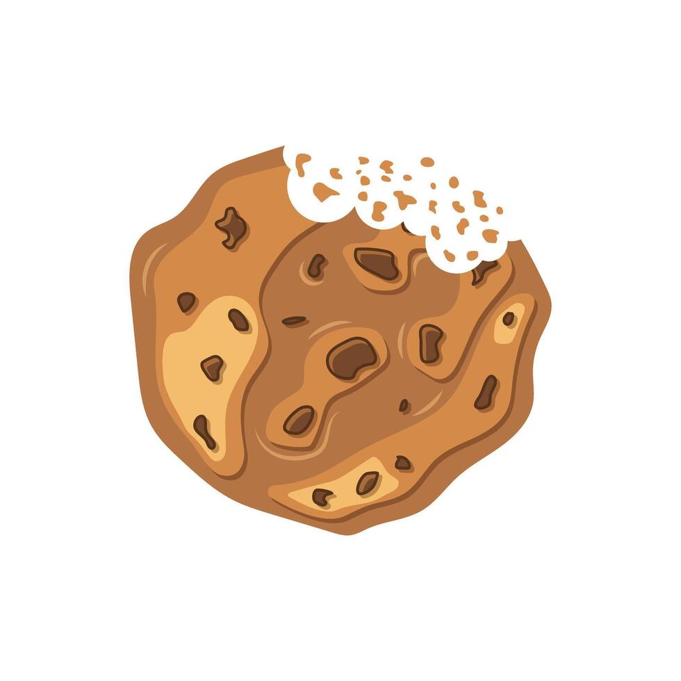 Cookie icon in flat style. Tasty biscuit illustration on isolated background. Chocolate bakery sign business concept. vector