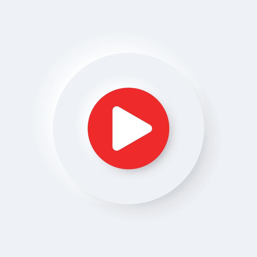 Play button icon in flat style. Music player illustration on isolated background. Playback interface sign business concept. vector