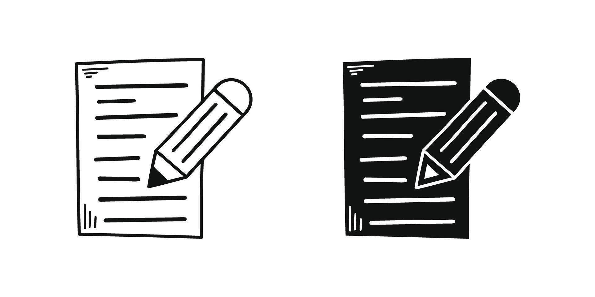 Hand drawn memo paper sheet icon in flat style. Checklist illustration on isolated background. To do list sign business concept. vector