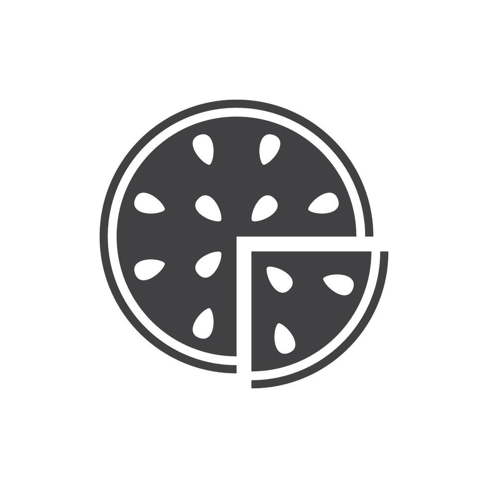 Watermelon icon in flat style. Fresh sweet and healthy fruit illustration on isolated background. Summer food sign business concept. vector
