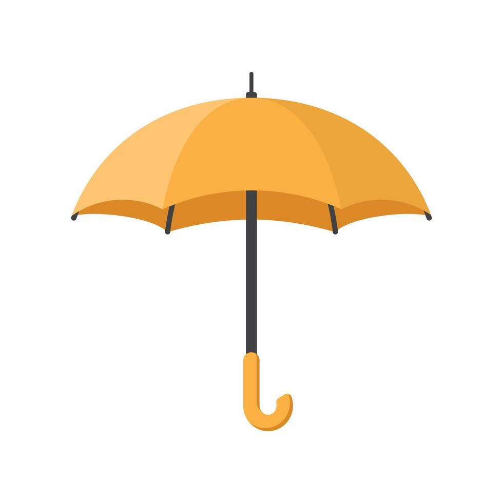 Waterproof umbrella icon in flat style. Parasol illustration on isolated background. Rainy protection sign business concept. vector