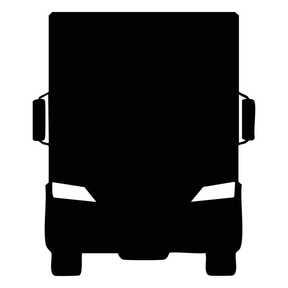 front view of delivery truck object vector