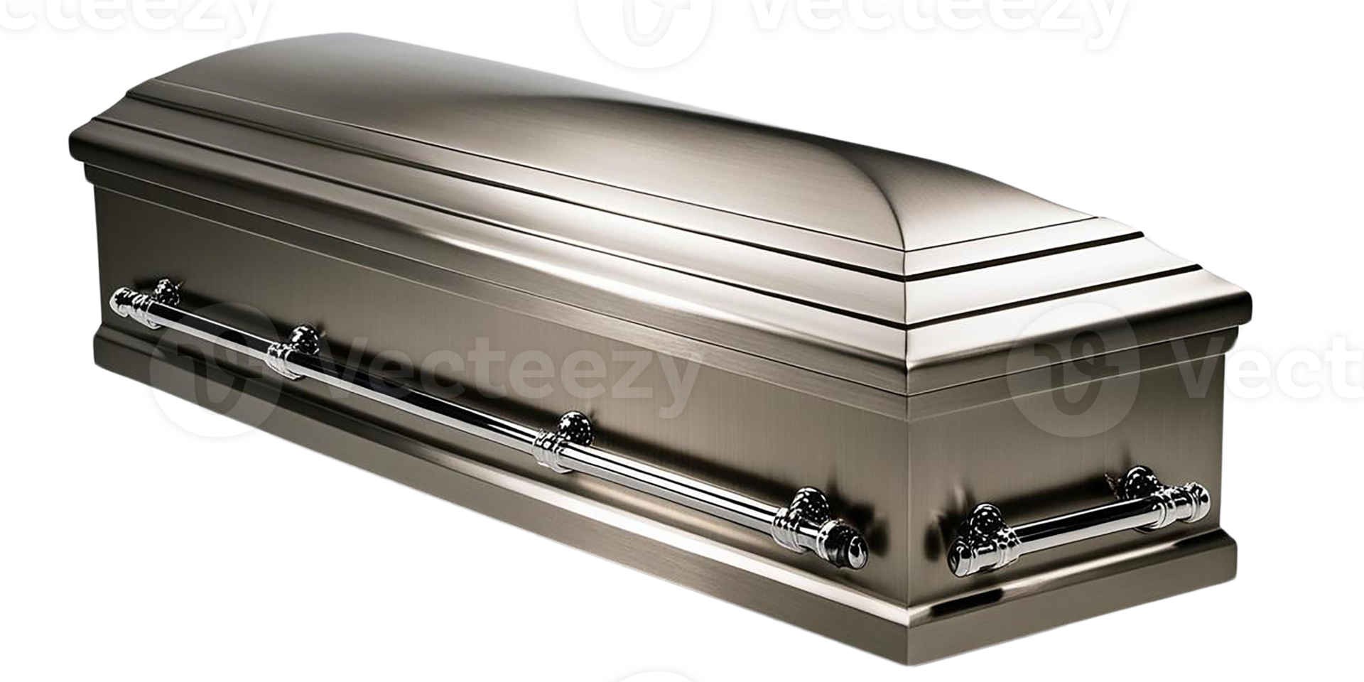 Elegant metallic casket, symbolizing loss and remembrance. png