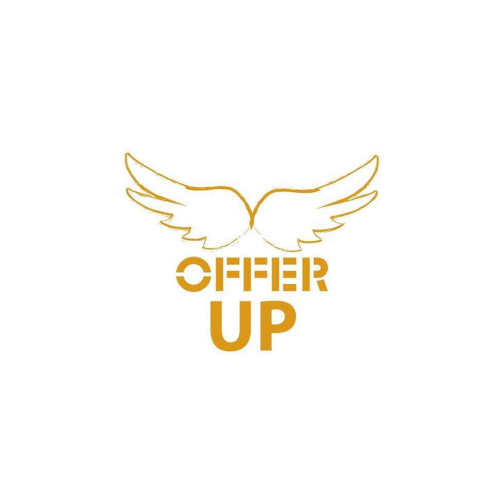 Offer UP sale flying icon logo vector