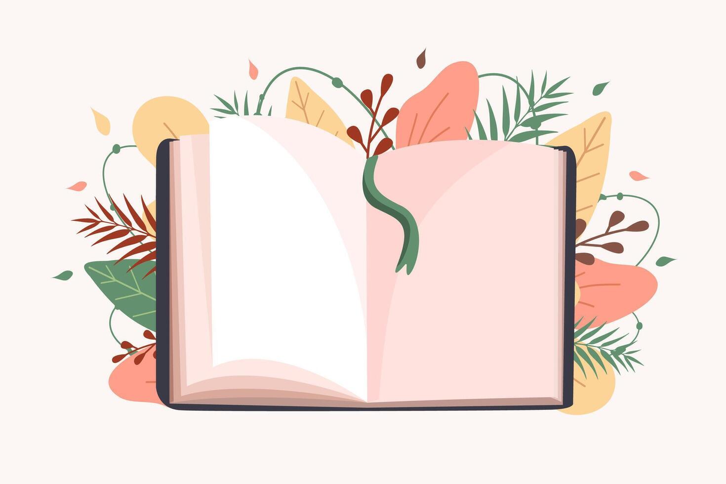 Open book. Education and reading concept. Book festival. Back to school. Modern illustration in flat style. vector