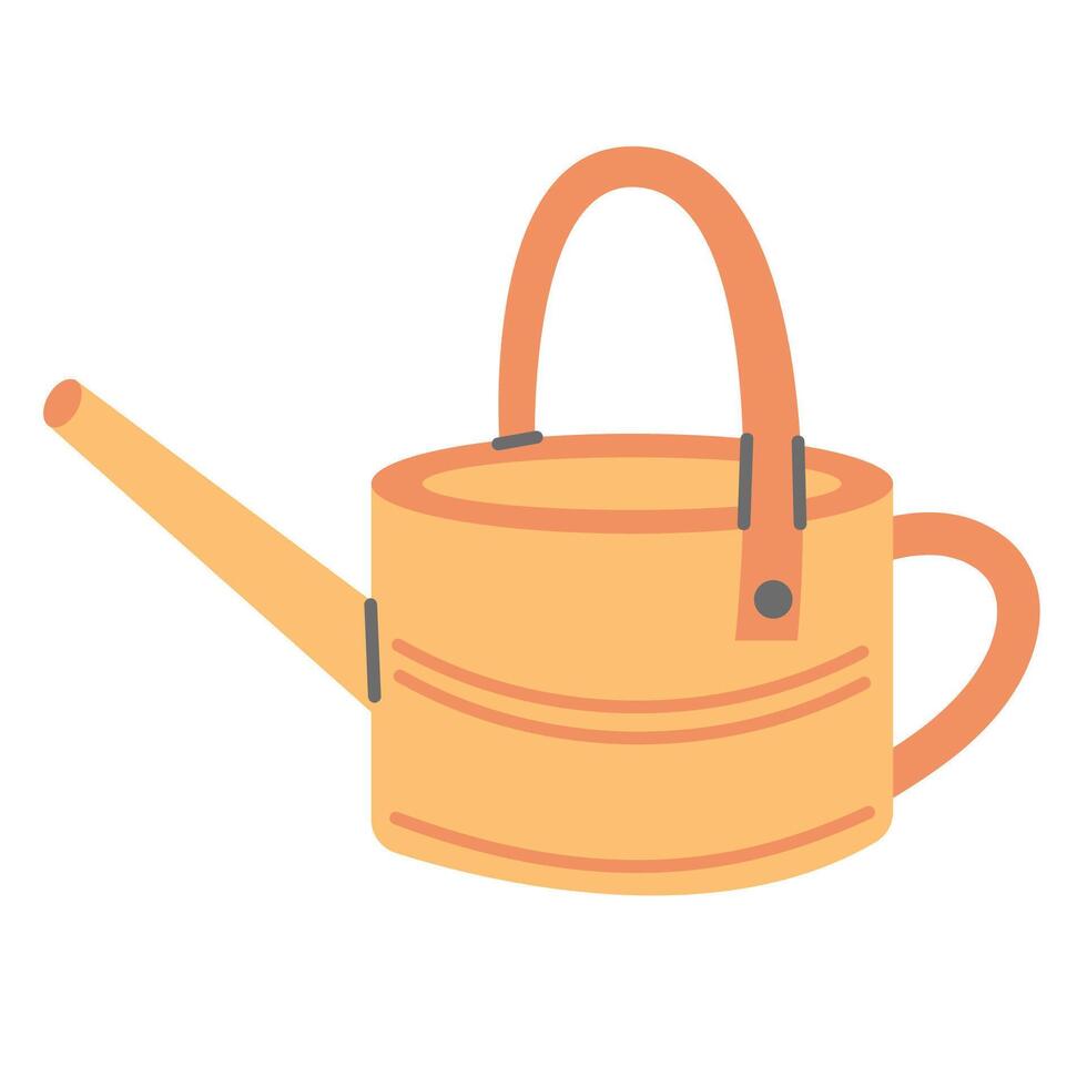 Yellow watering can isolated on a white background vector