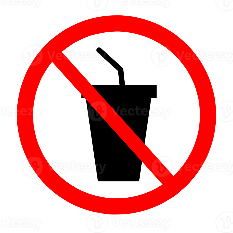 Drinking ban icon in red and black png