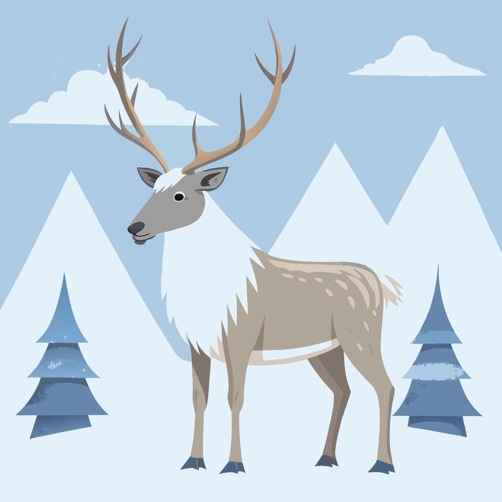 Reindeer Family Silhouettes vector