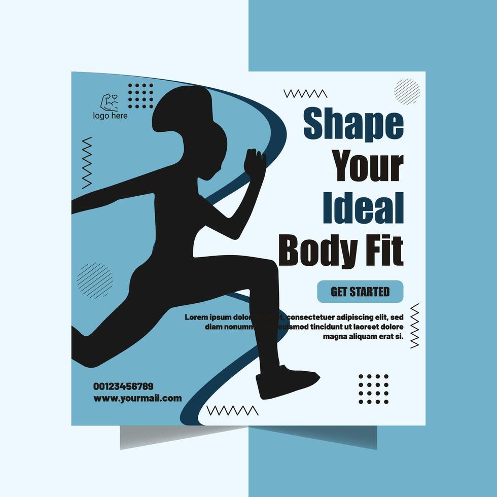 body build flyer vector
