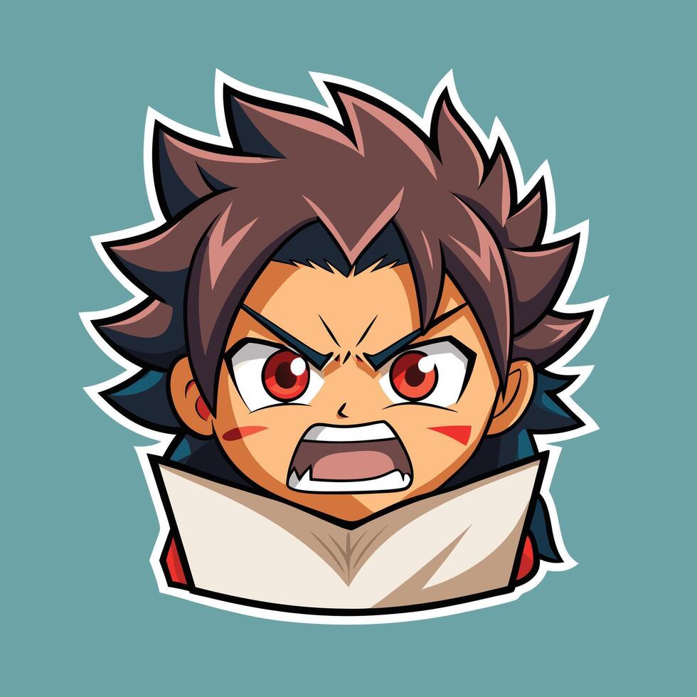 Manga eyes looking from a paper tear. vector