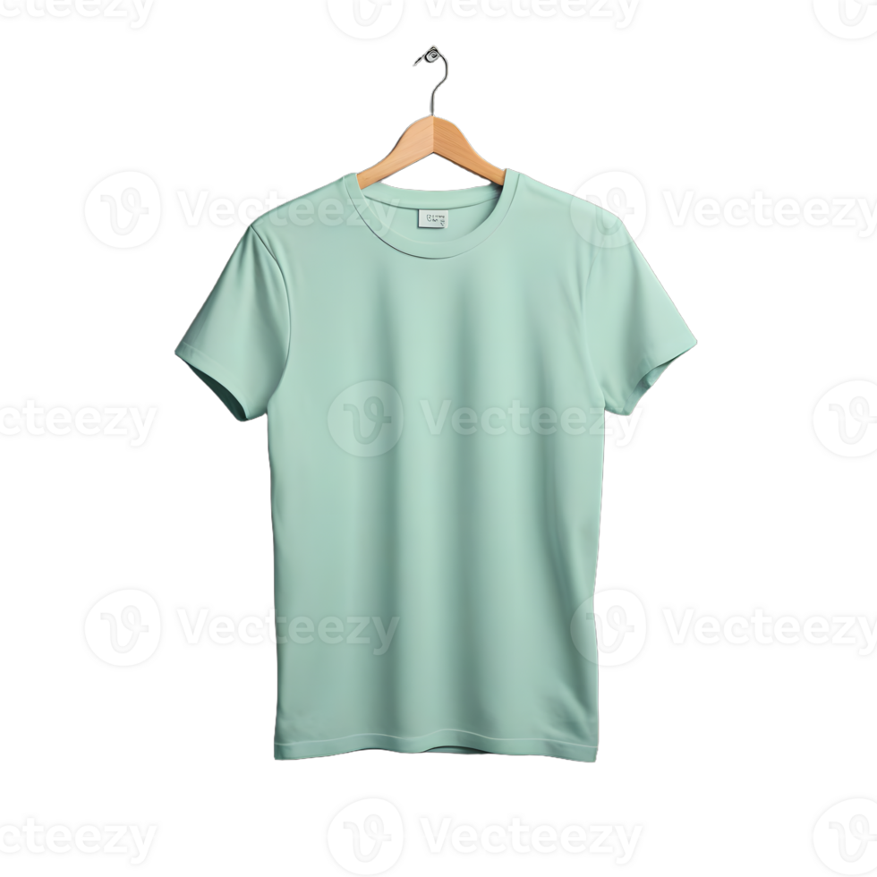 A mint green t - shirt hanging on a hanger png