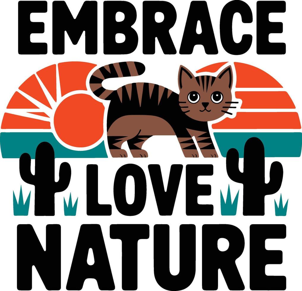 Charming Cat Design Illustration vector