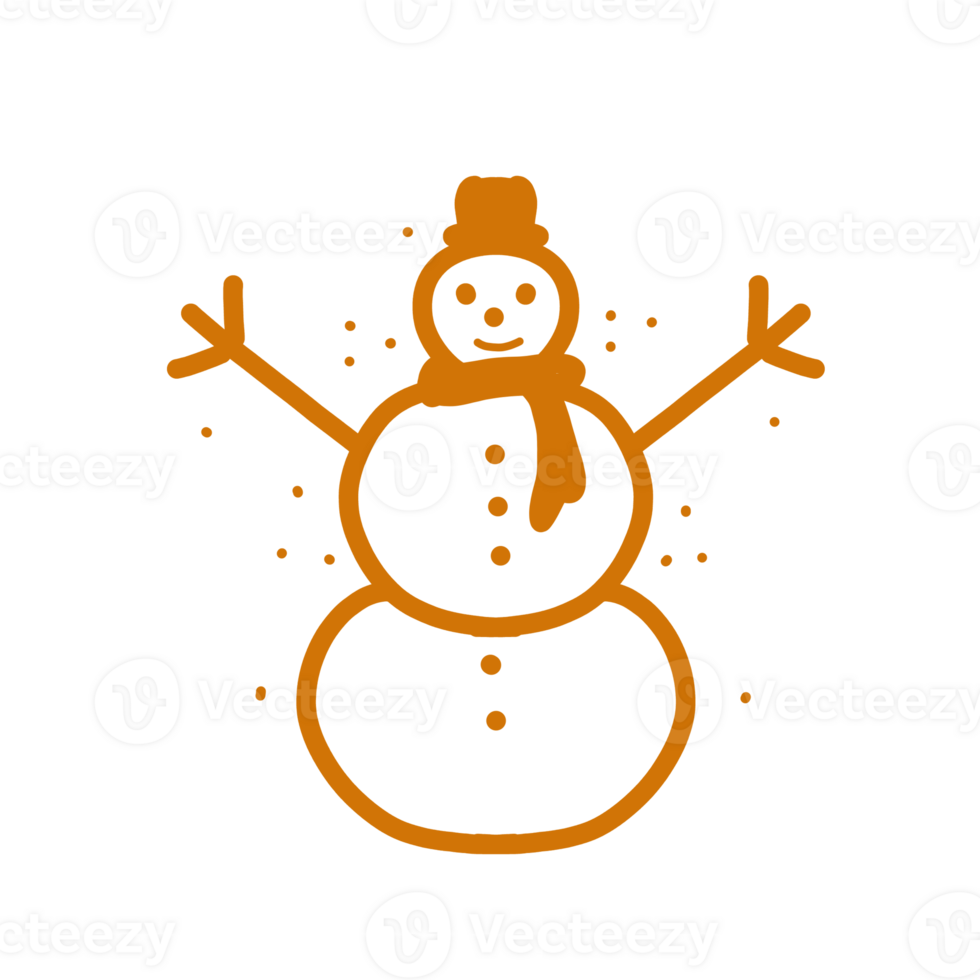Snowman in simple line png