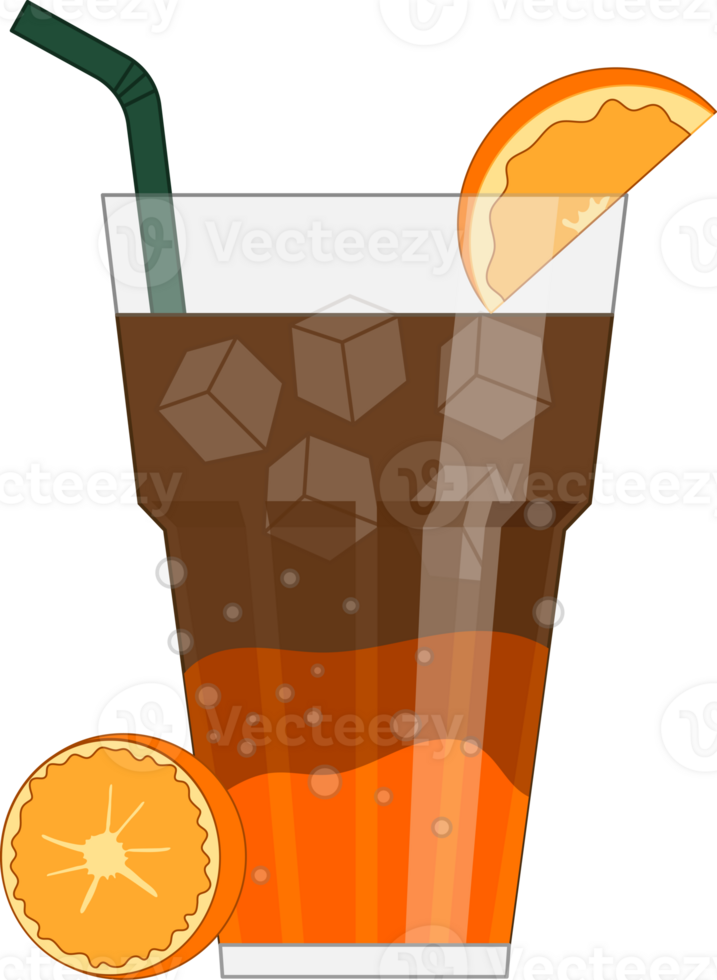orange office with ice and orange slices png