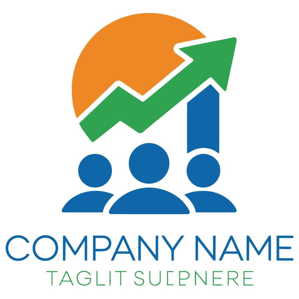 Business logo design with people and an arrow vector