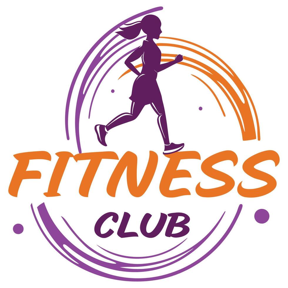 The fitness club logo vector