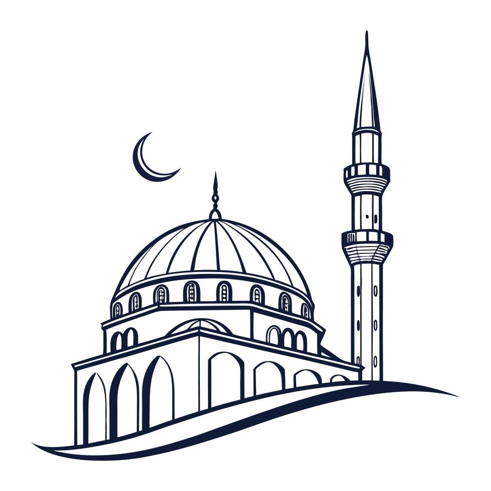 Inspiring Simple Mosque Logo. vector