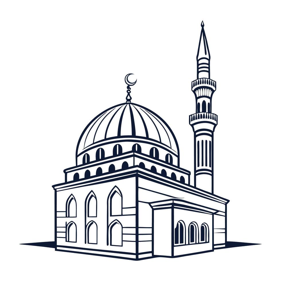 Designing Stunning Mosque Logo. vector