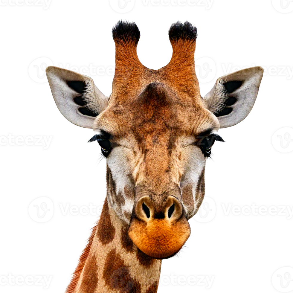 a giraffe with a giraffe on its head. png