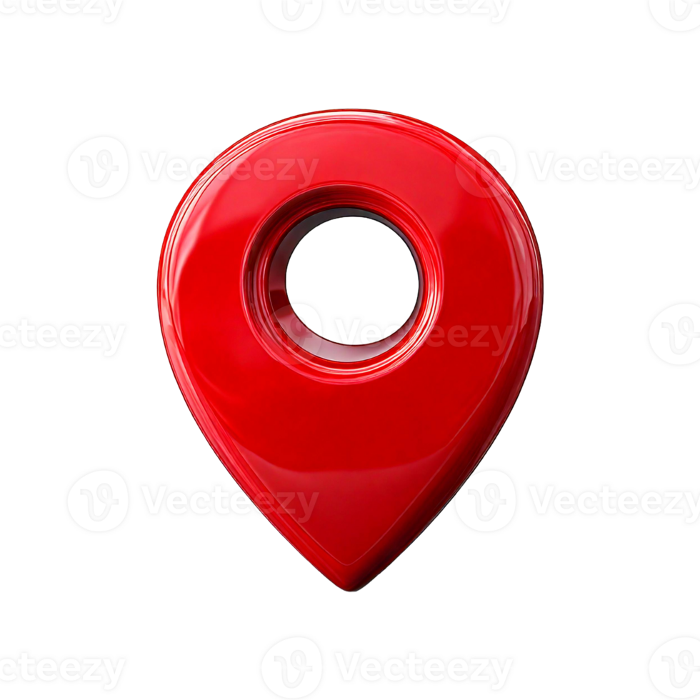 red pinpointer, red map pointer with a hole png