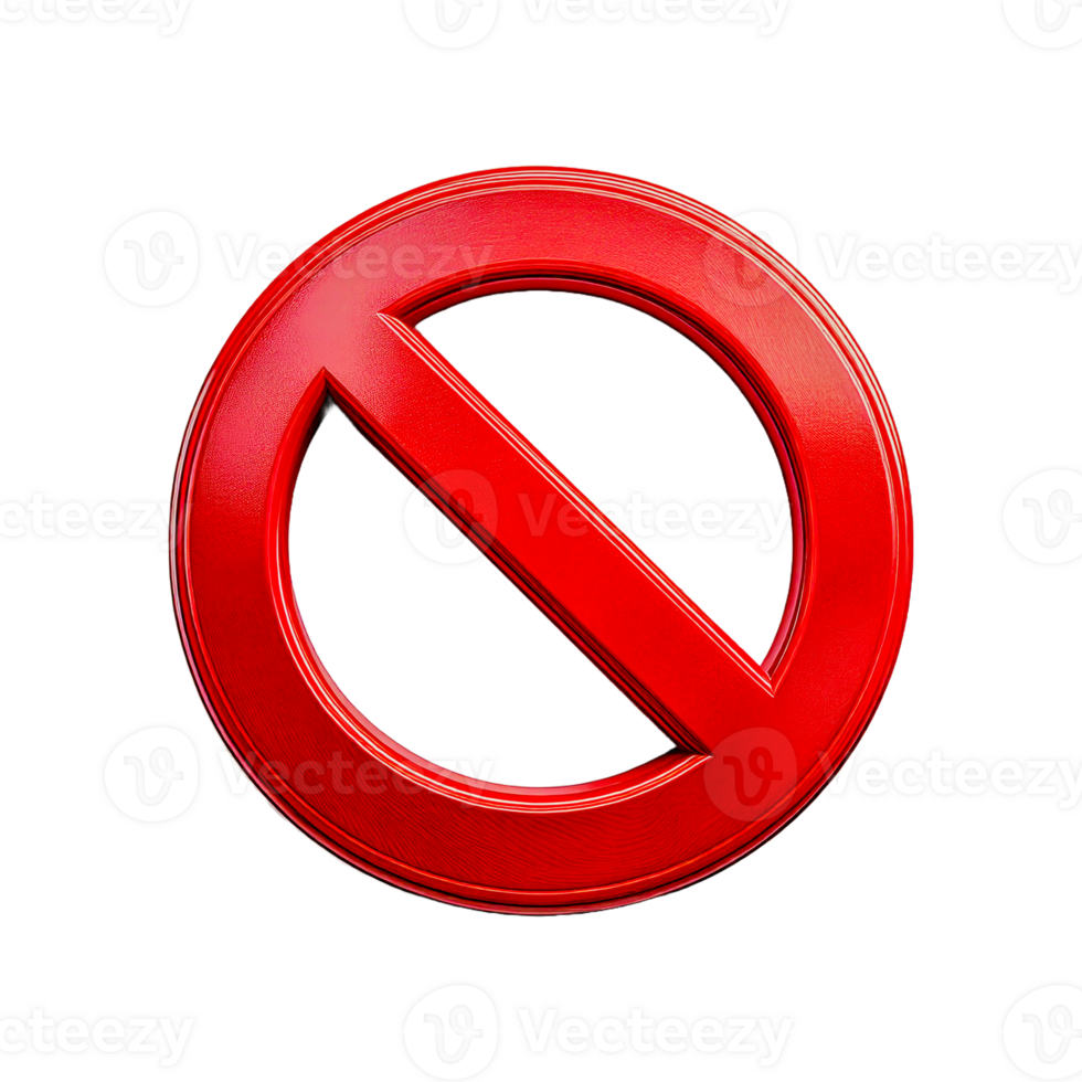 3d rendering of a forbidden sign is not allowed png