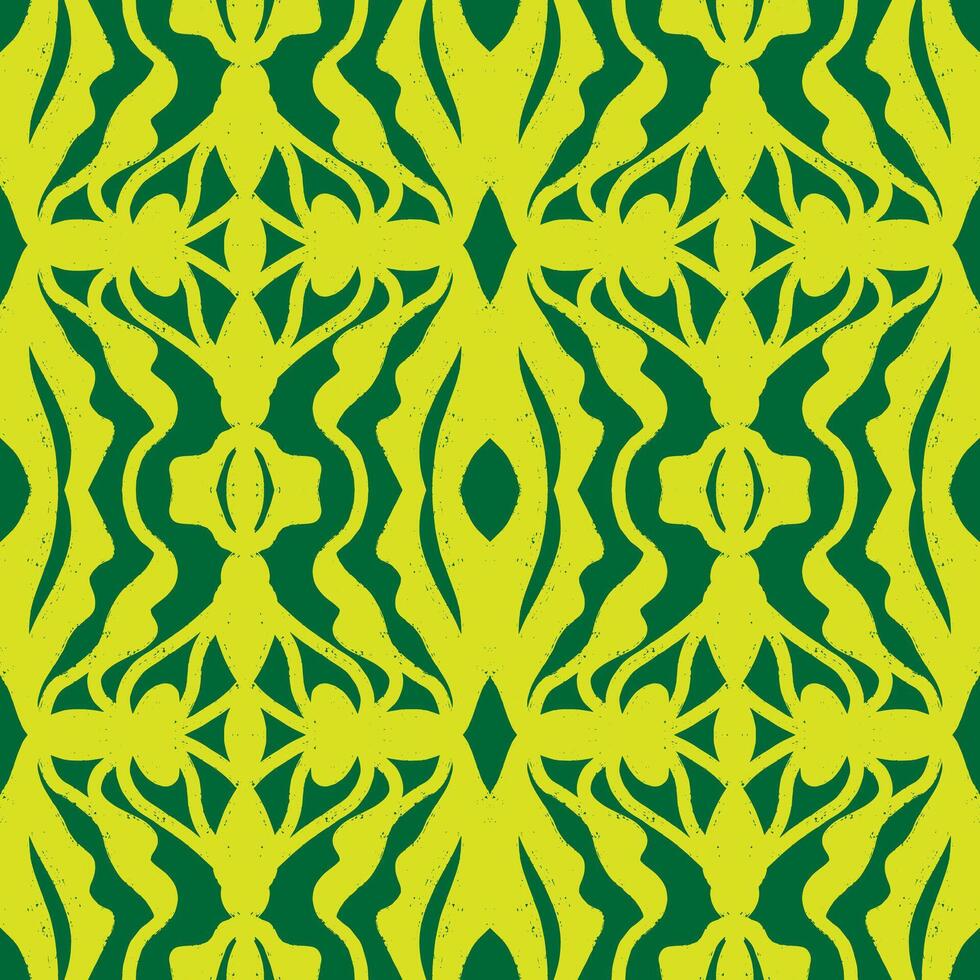 a green and yellow pattern with a design vector