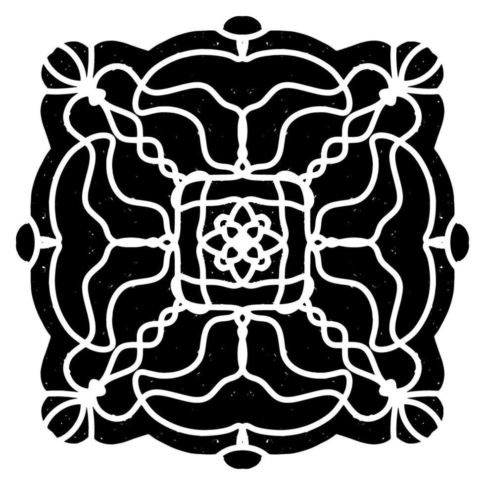 a black and white design with a circular pattern vector