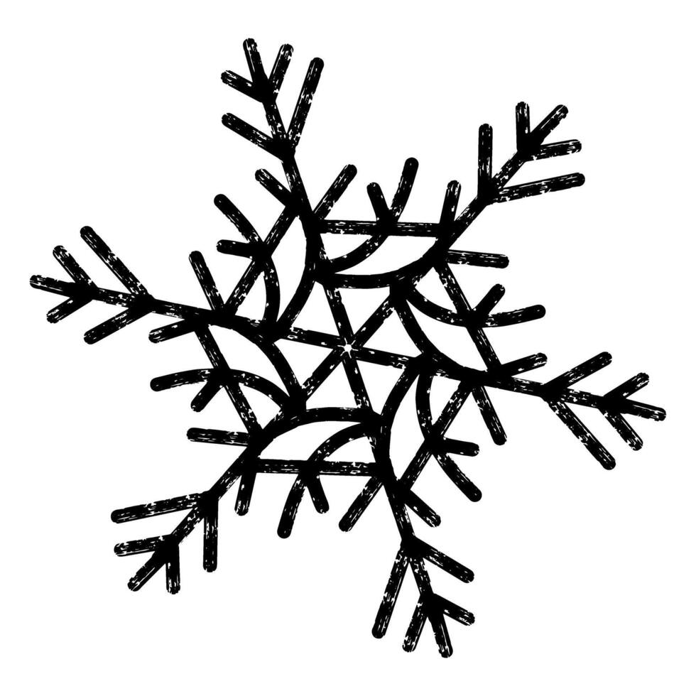 a black and white drawing of a snowflake vector