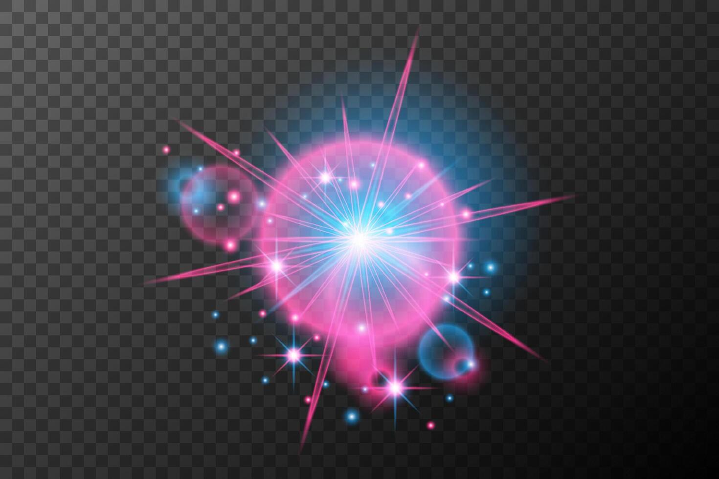 a pink glowing light with stars on a background vector