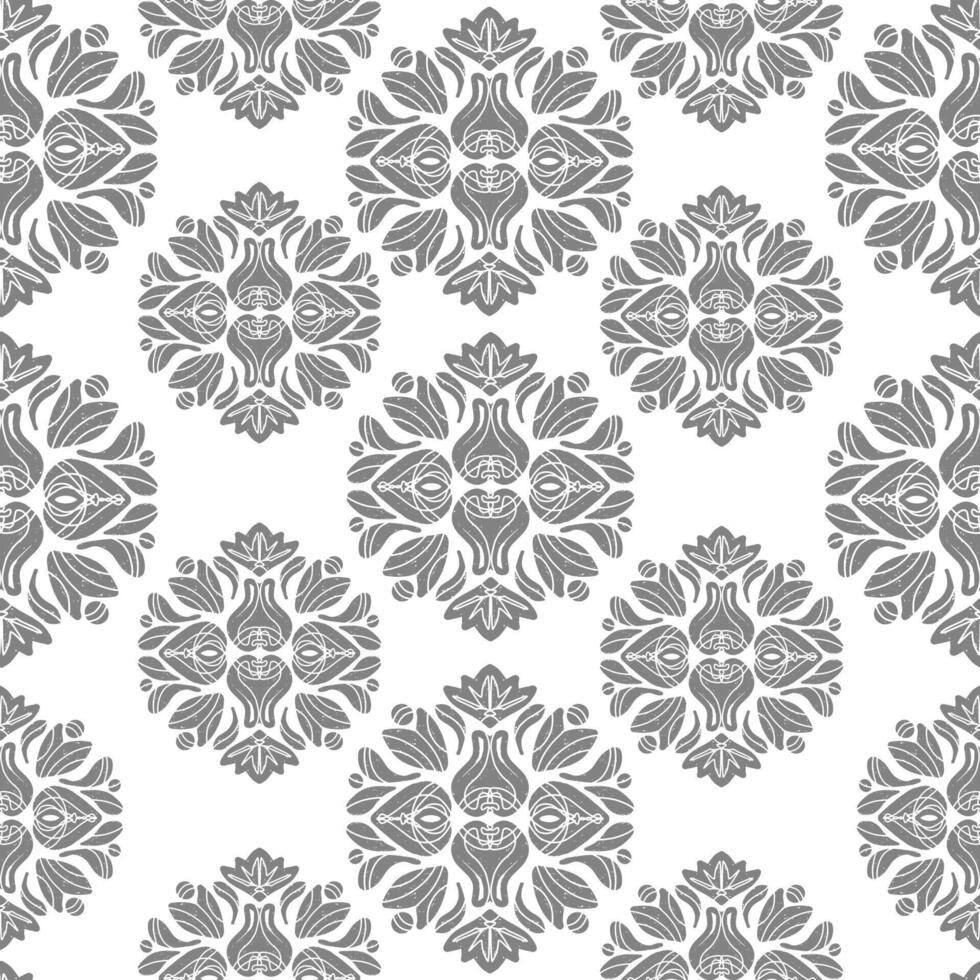 seamless pattern with grey and white flowers vector