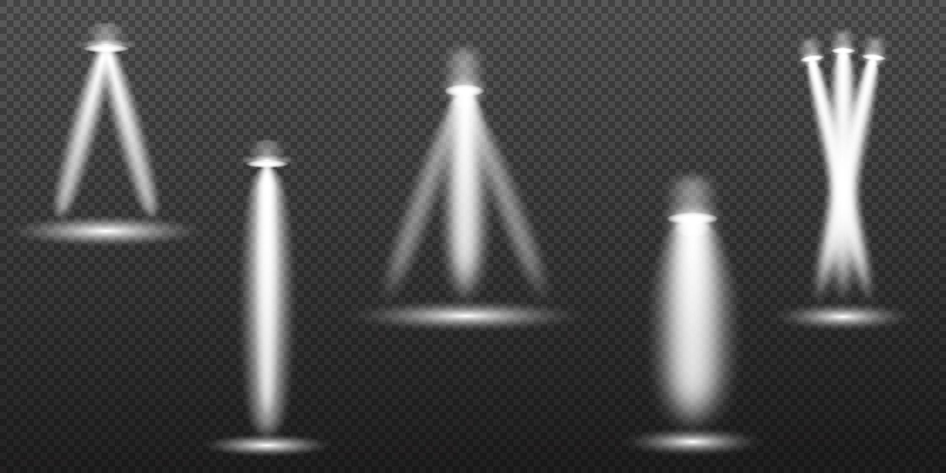 a set of four white light bulbs on a black background vector