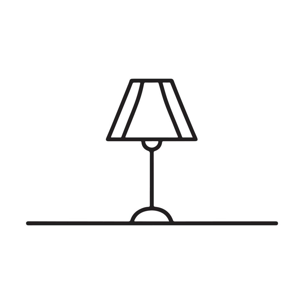 single one line lamp silhouette with white background vector