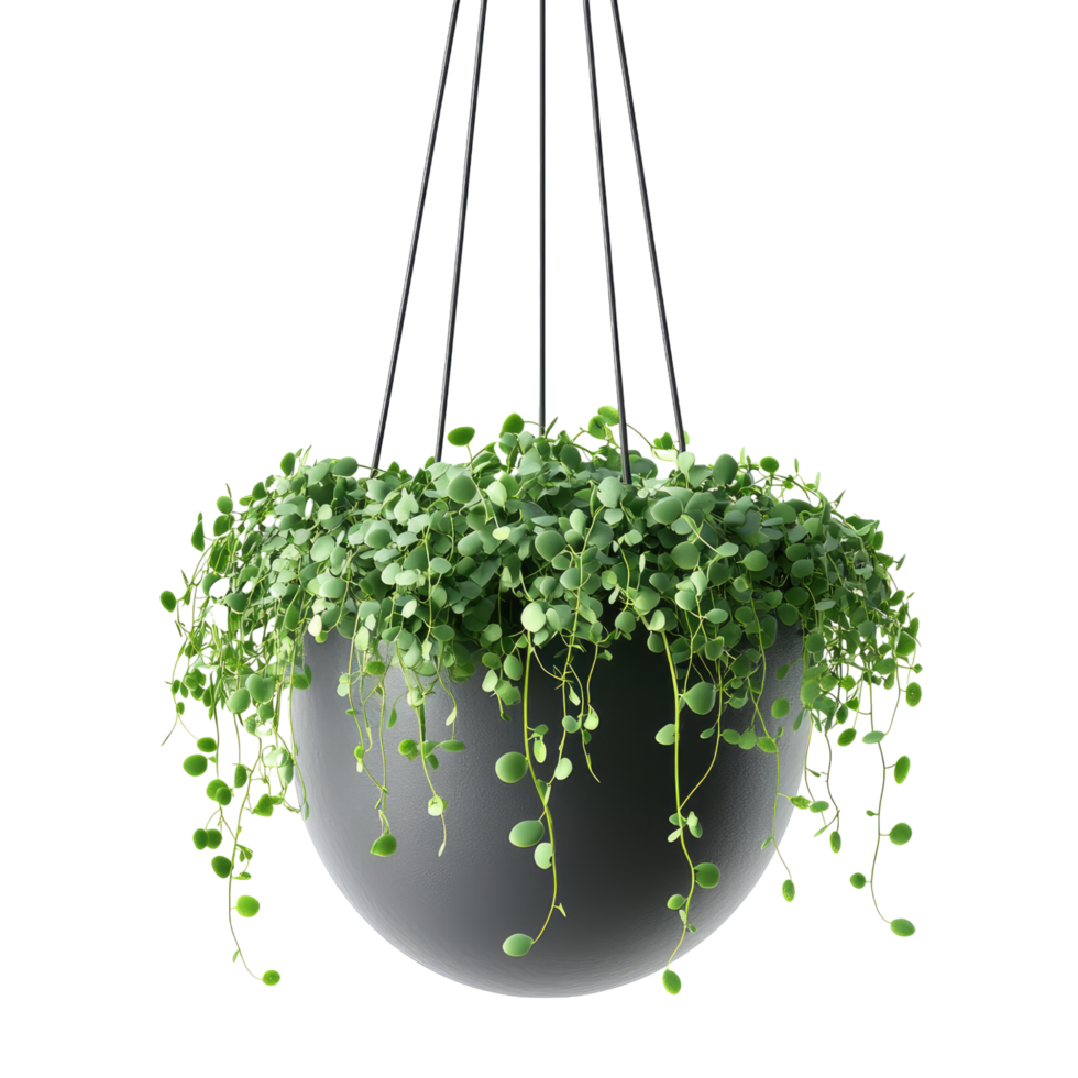 3d illustration of hanging plant pot isolated on transparent background png