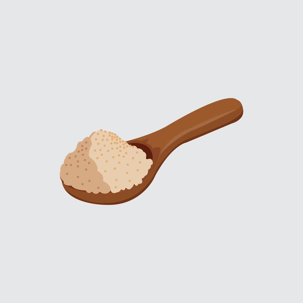 Isolated and editable illustration of powdered stock for cooking seasoning. vector