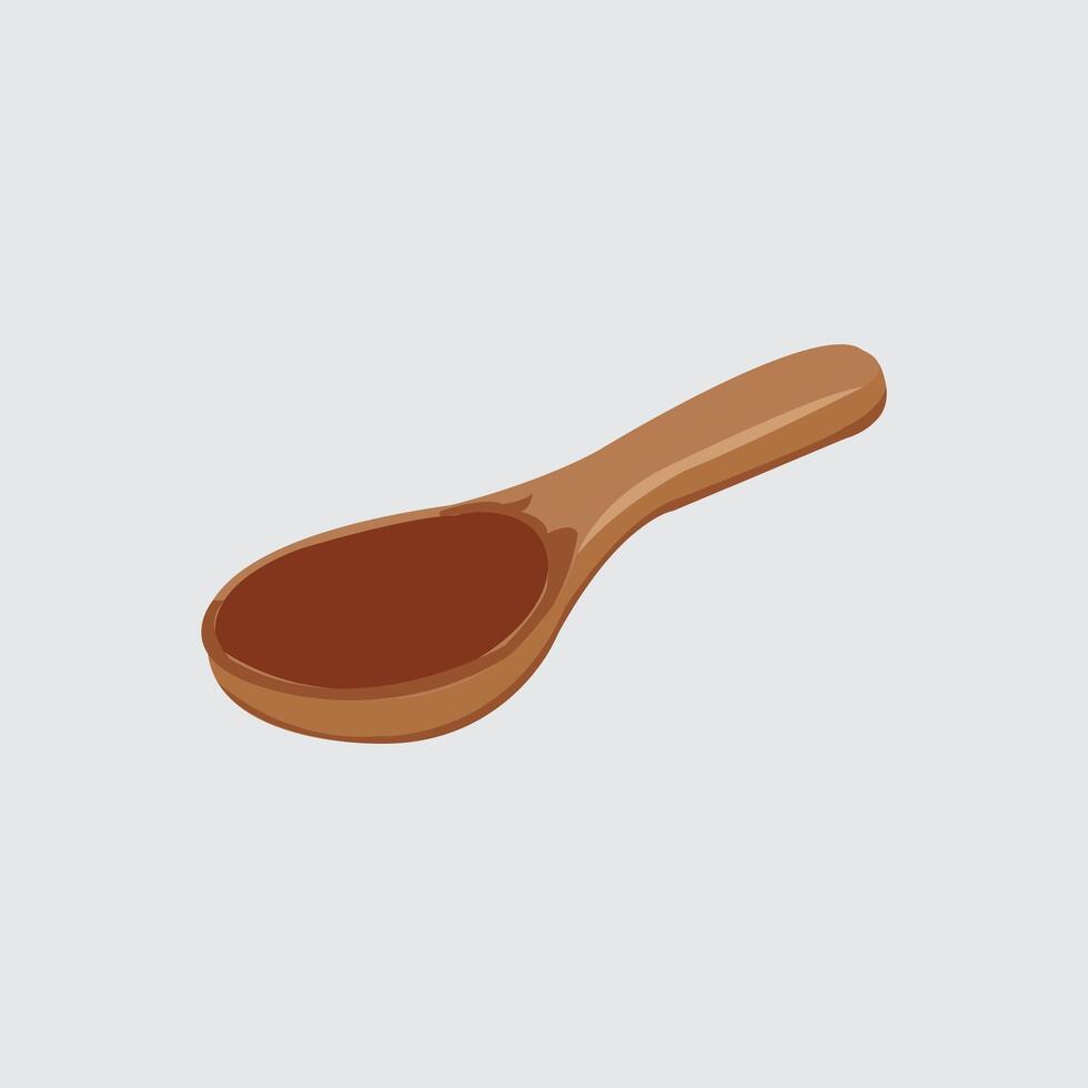 Isolated and editable wooden spoon illustration vector