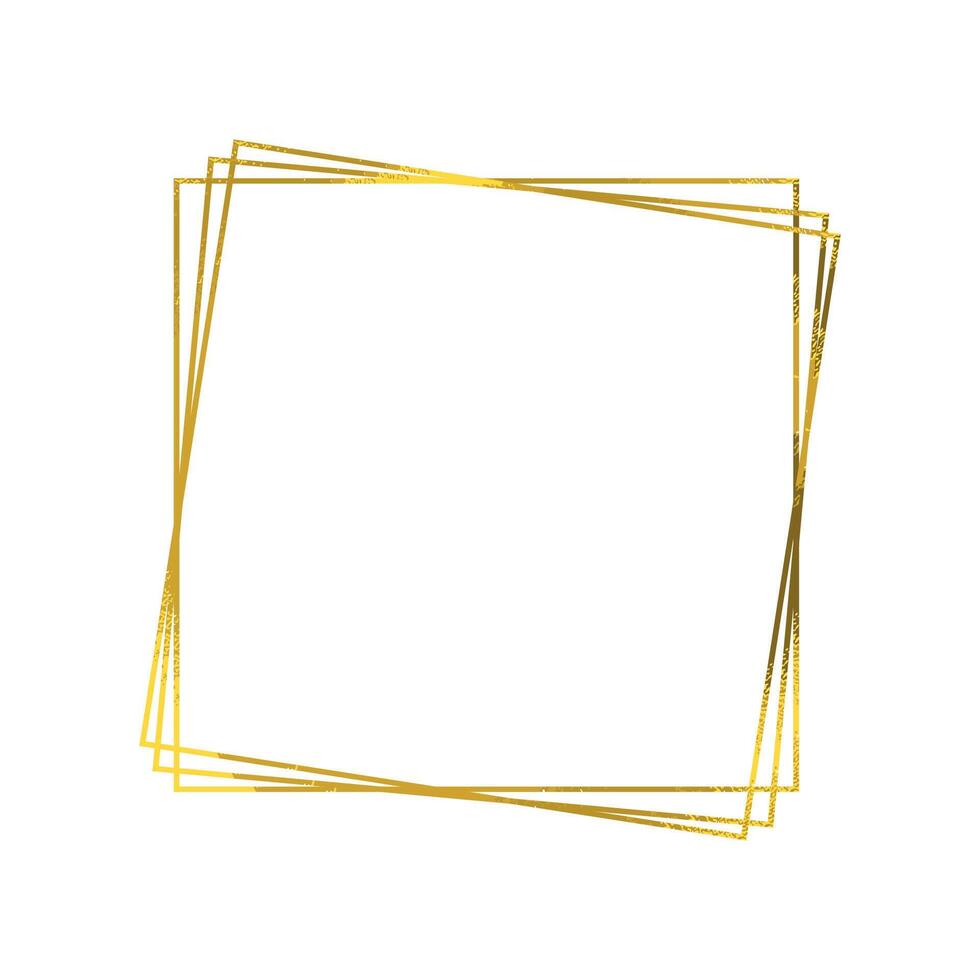 Golden square frame for design of card or invite . abstract background vector