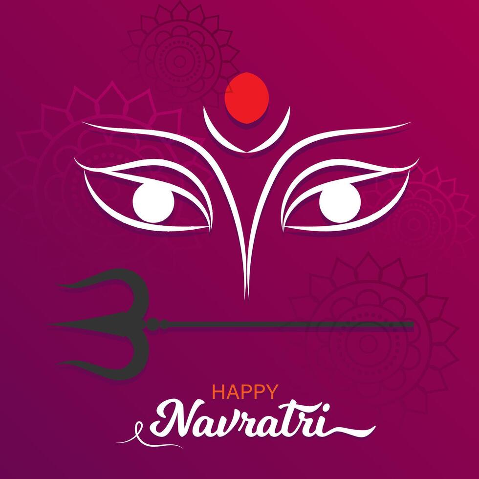 Happy Navratri greeting wish card, Durga maa poster, illustration vector