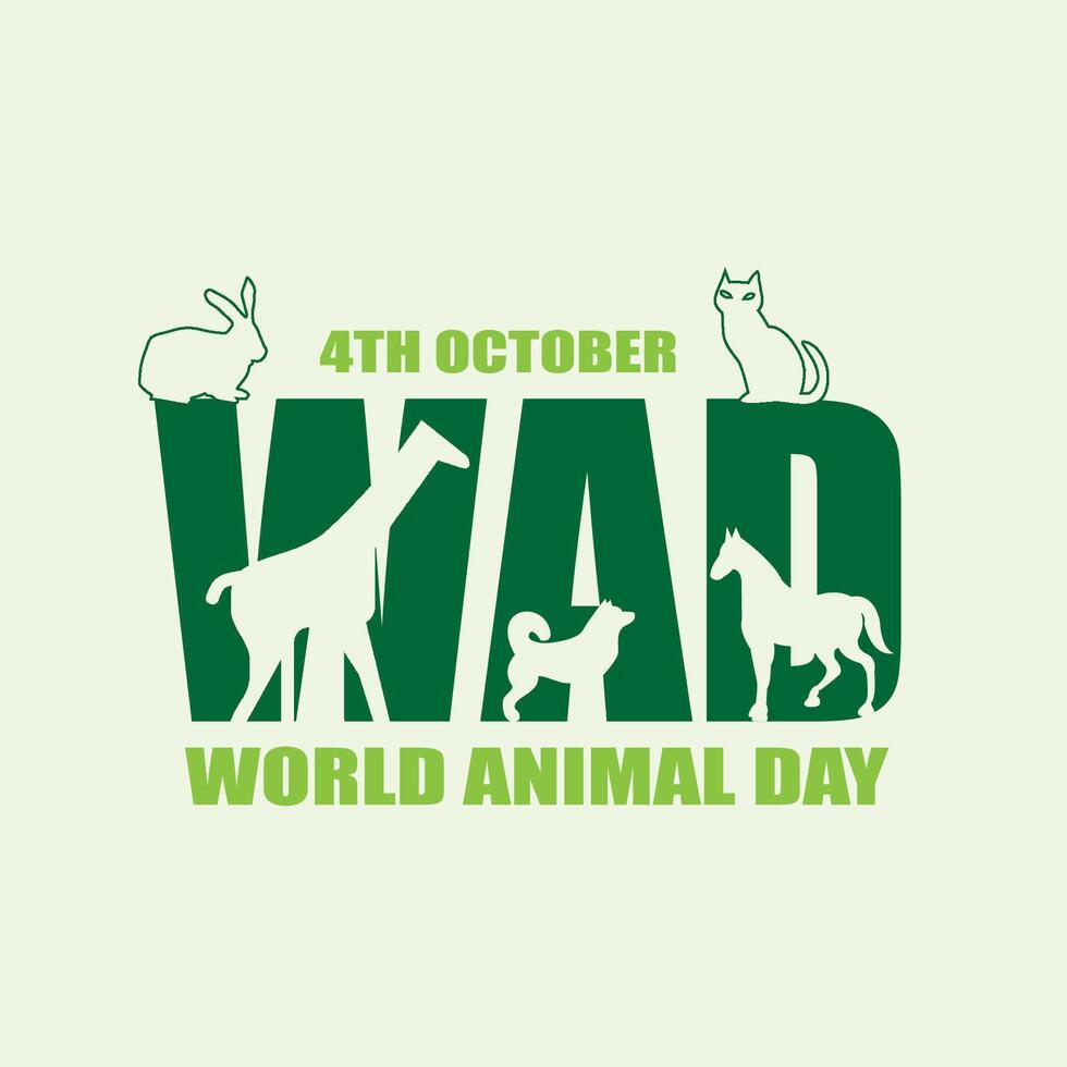 World animal day, WAD, 4th October poster banner vector
