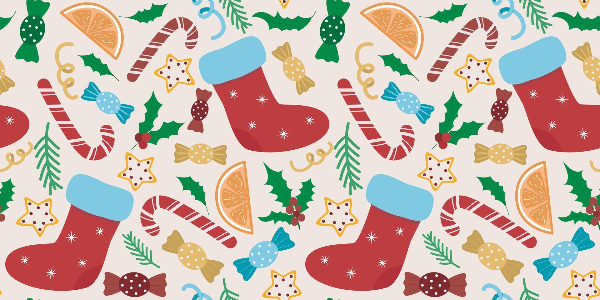 Colorful Christmas gift wrapping paper vector