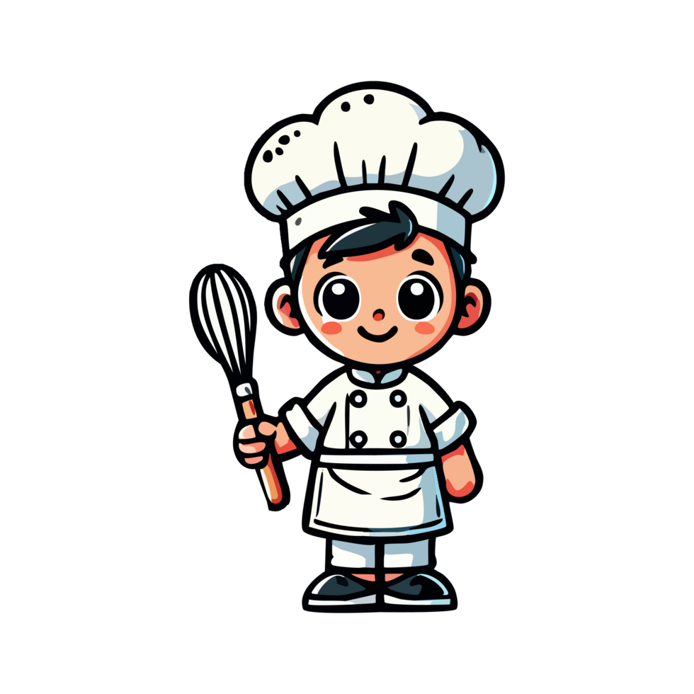 cute boy chef illustration png