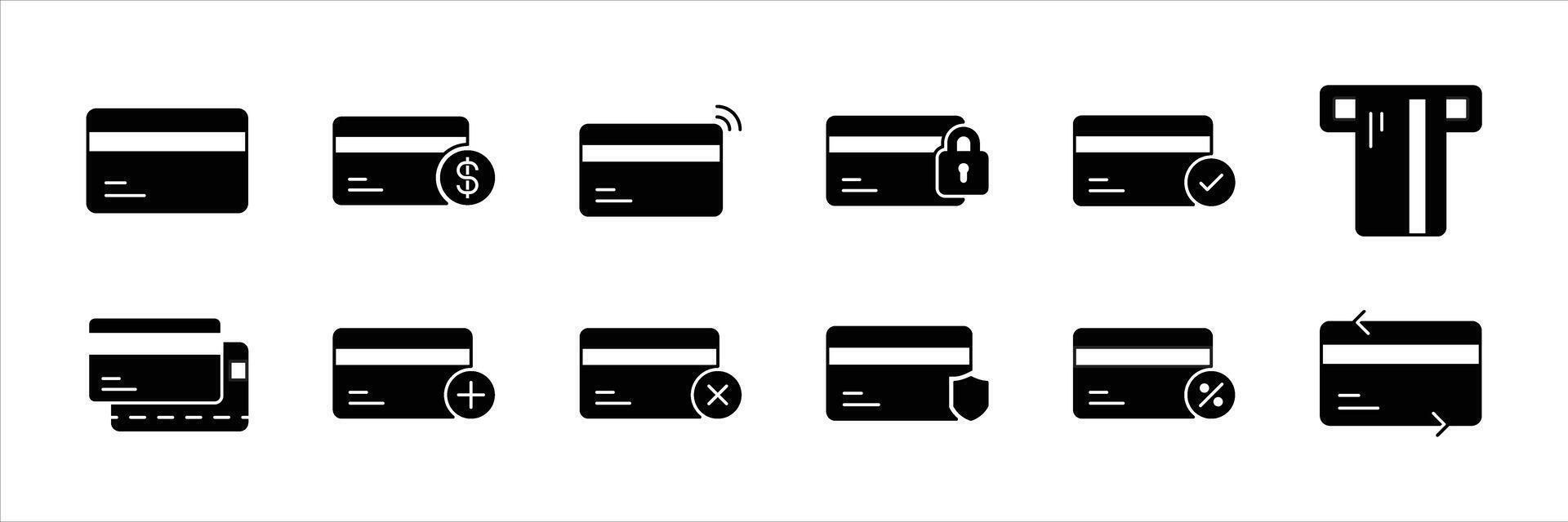 credit card flat icon set. payment icon. vector