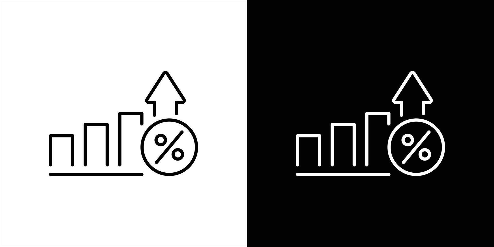 percentage arrow up icon set. percentage growth up arrow icon vector