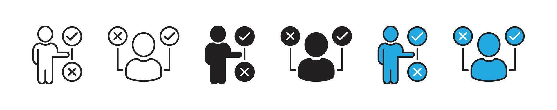 decision icon set. choice, option, choose icon vector