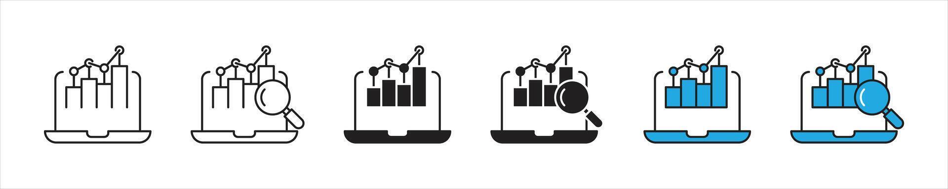 data monitoring icon set. containing data analysis, growth, infographic, statistic, business icon vector