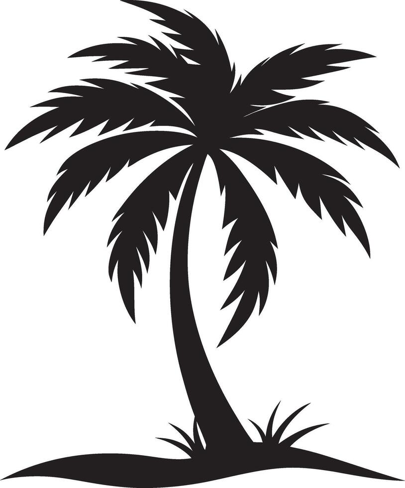 Tropical Paradise Palm Tree in Black and White vector